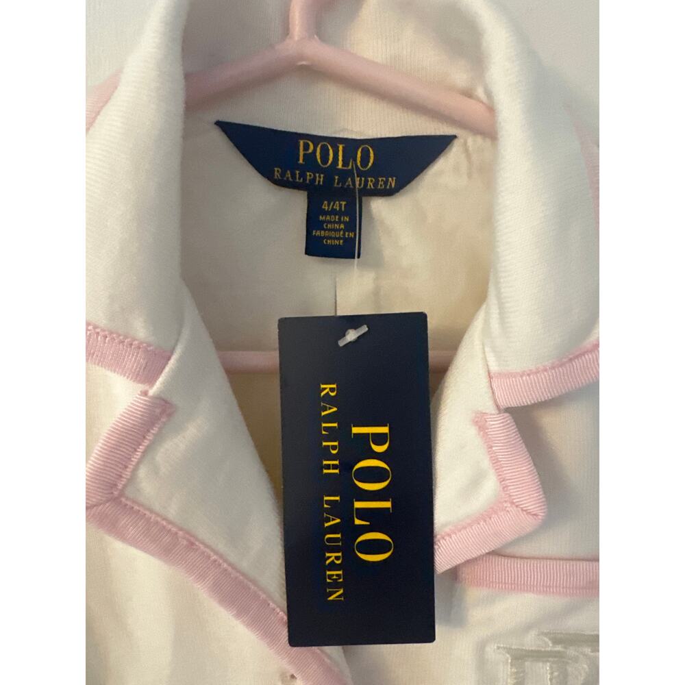 Polo Ralph Lauren adorable white and pink country club girl blazer cotton 4/4T - Picture 3 of 6